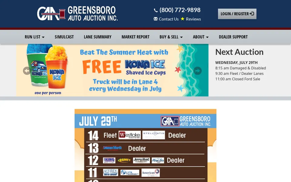 Greensboro Auto Auction Inc. website