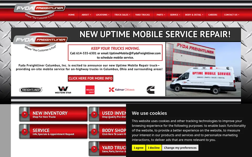Fyda Freightliner Cincinnati website