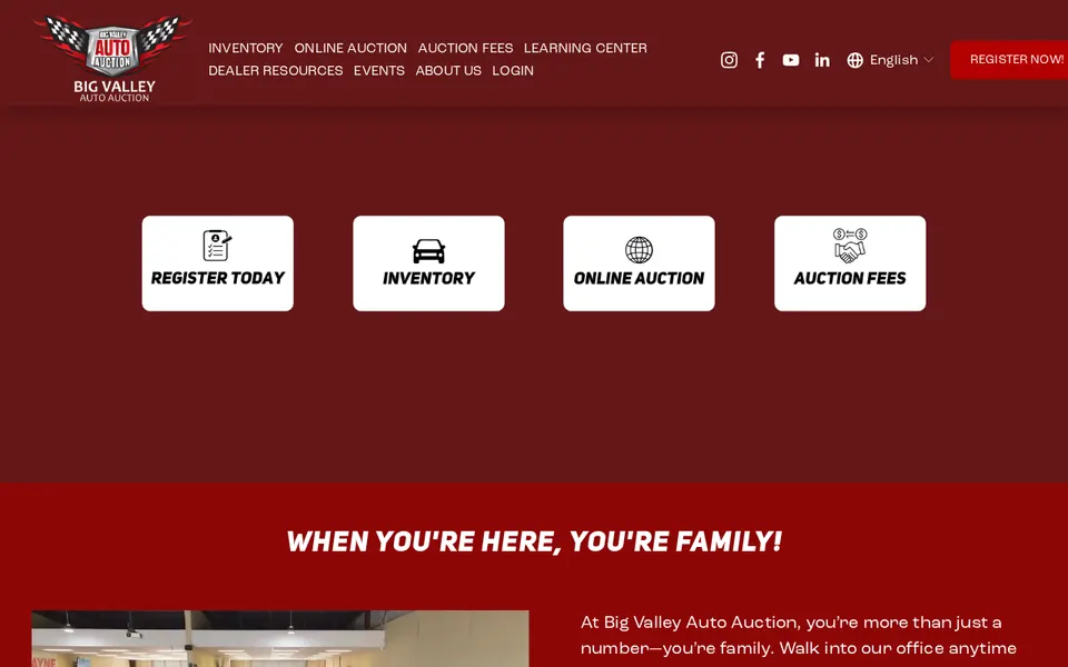 Big Valley Auto Auction website