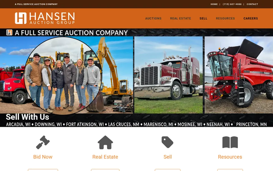 Hansen Auction Group - Fort Atkinson website