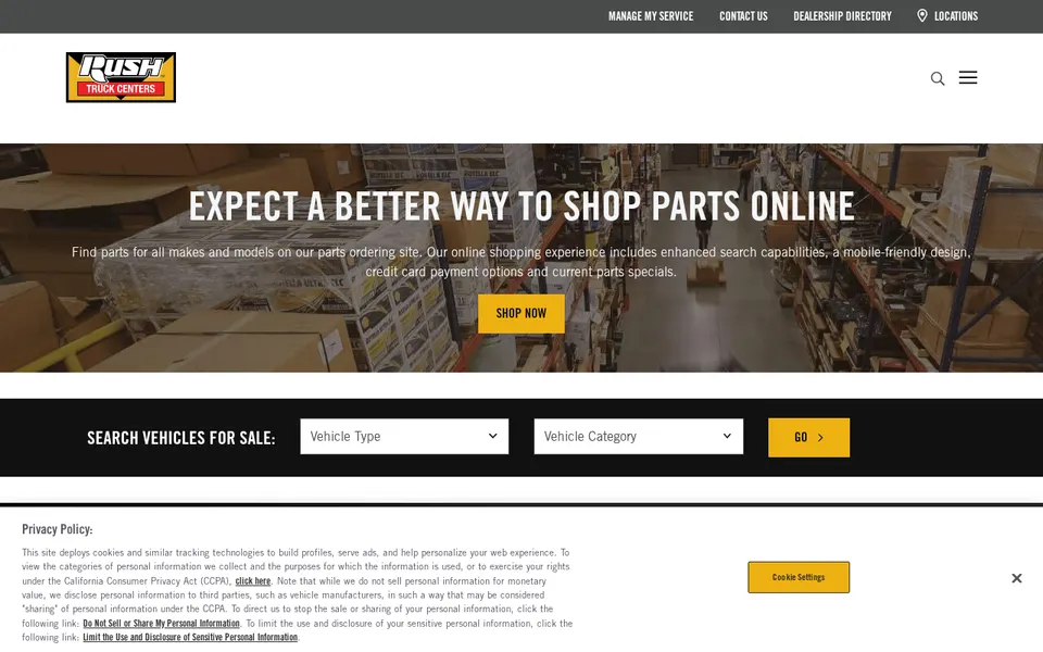 Rush Truck Centers - Fontana Used Trucks website