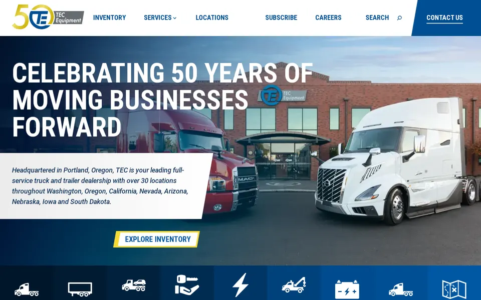 TEC Equipment - Fontana Used Trucks and Leasing website