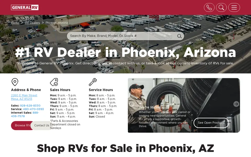General RV Phoenix website