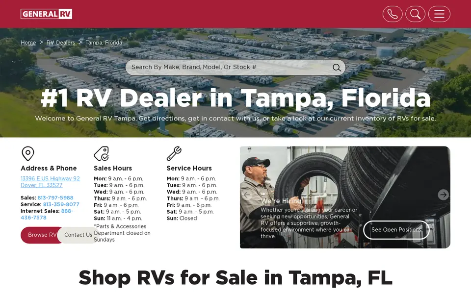 General RV Tampa website