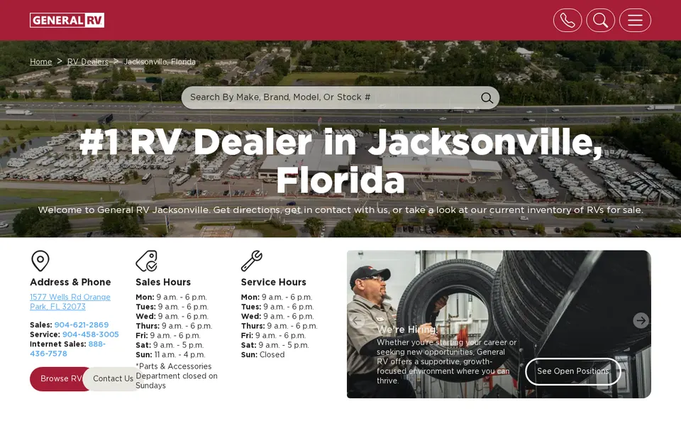 General RV Jacksonville website