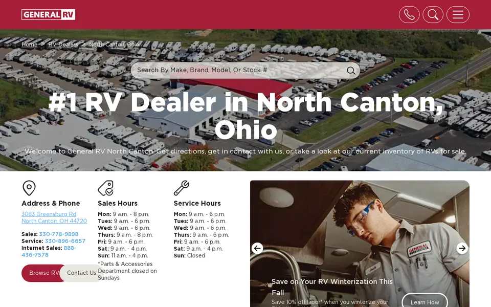 General RV North Canton website
