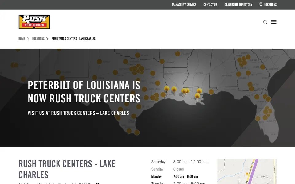 Rush Truck Centers - Lake Charles website