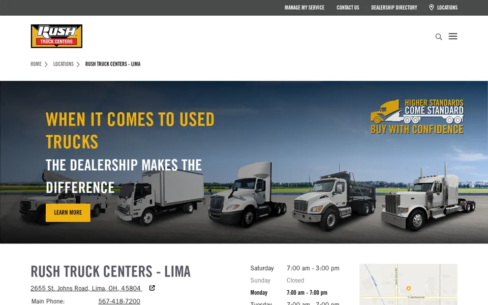 Rush Truck Centers - Lima website