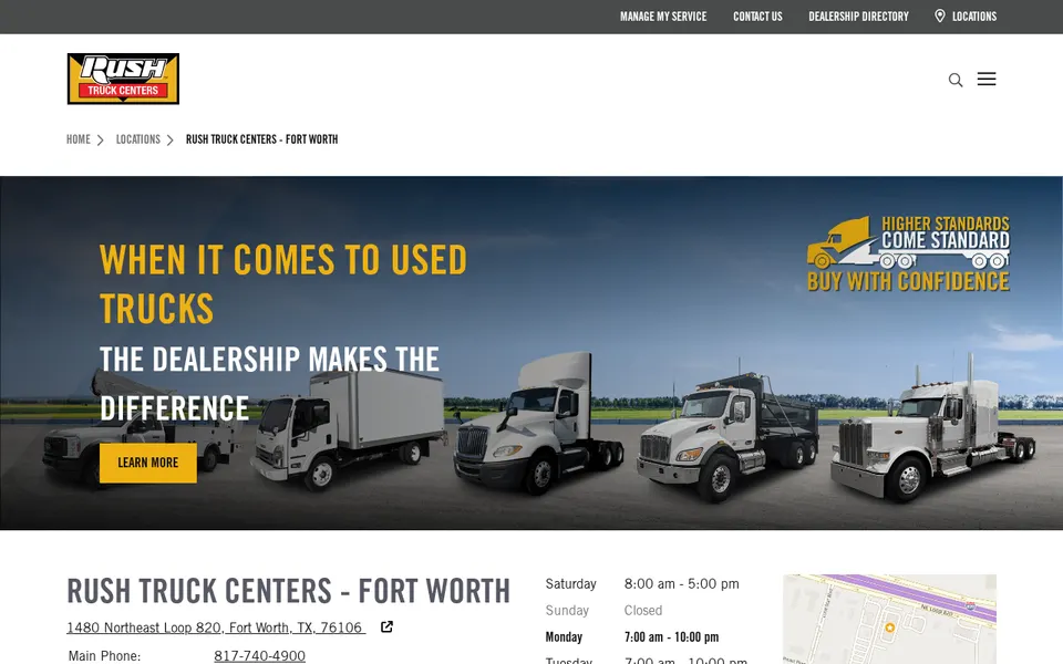 Rush Truck Centers - Fort Worth website