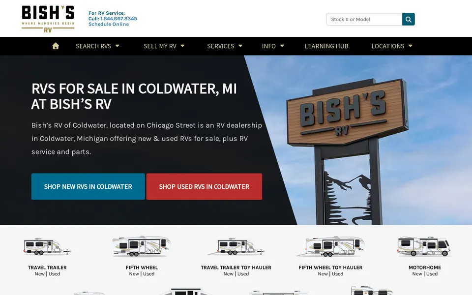 Bish's RV Coldwater website