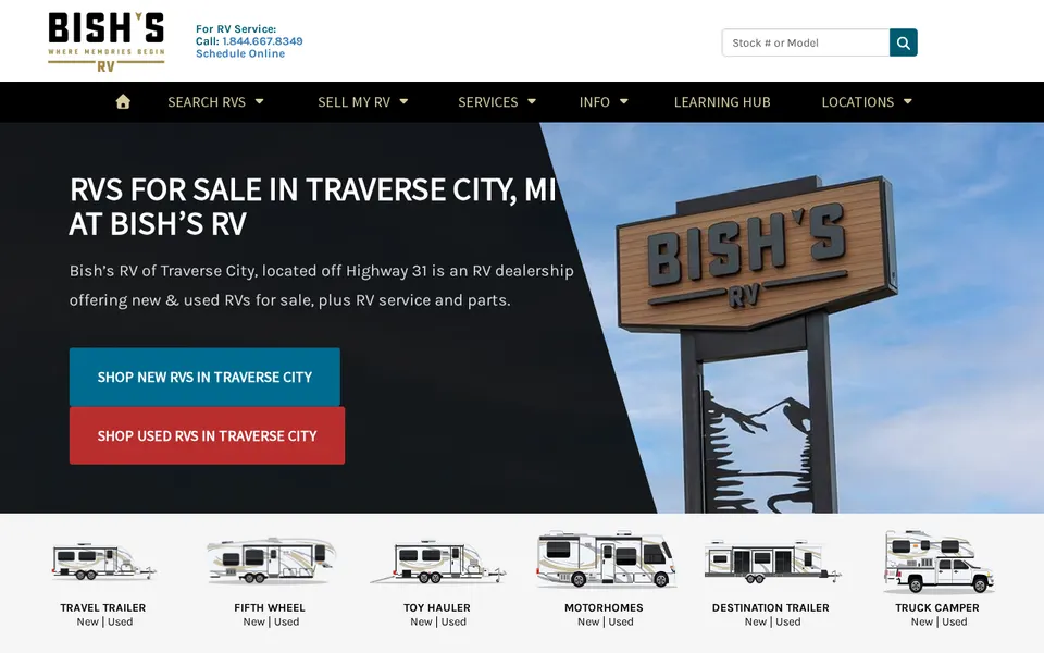 Bish's RV Traverse City website