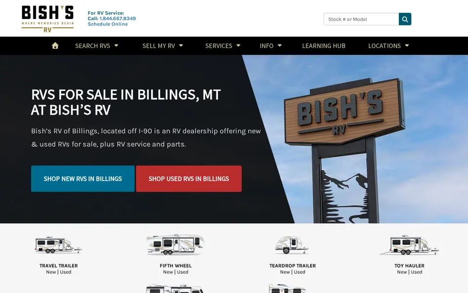 Bish's RV Billings website