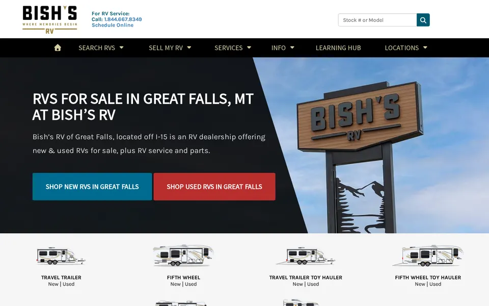 Bish's RV Great Falls website