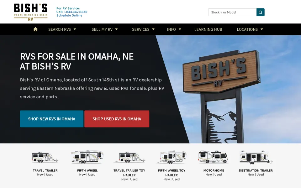Bish's RV Omaha website