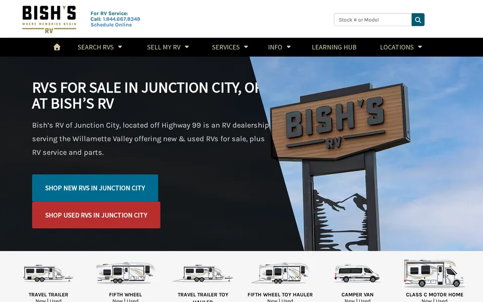 Bish's RV Junction City website