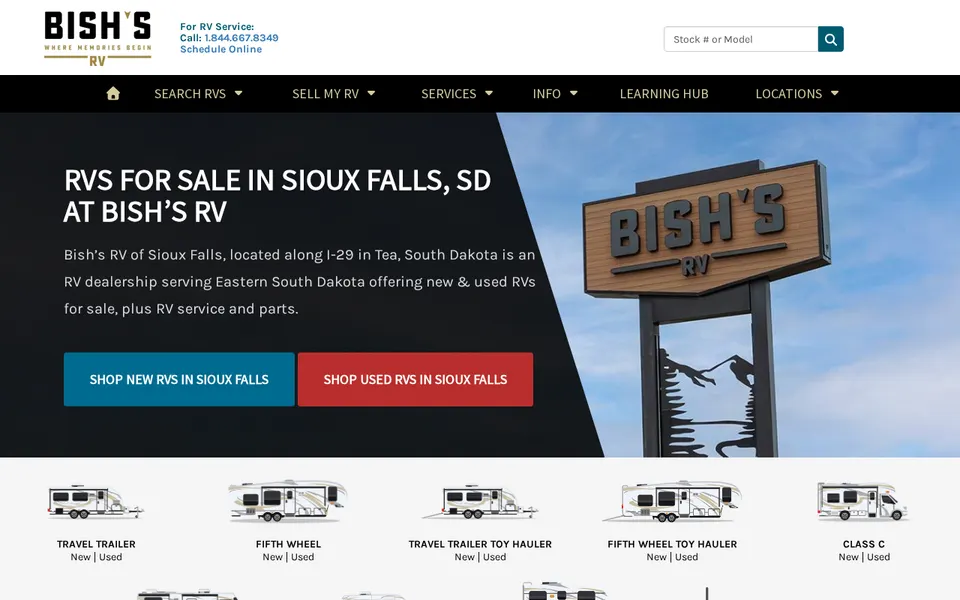 Bish's RV Sioux Falls website