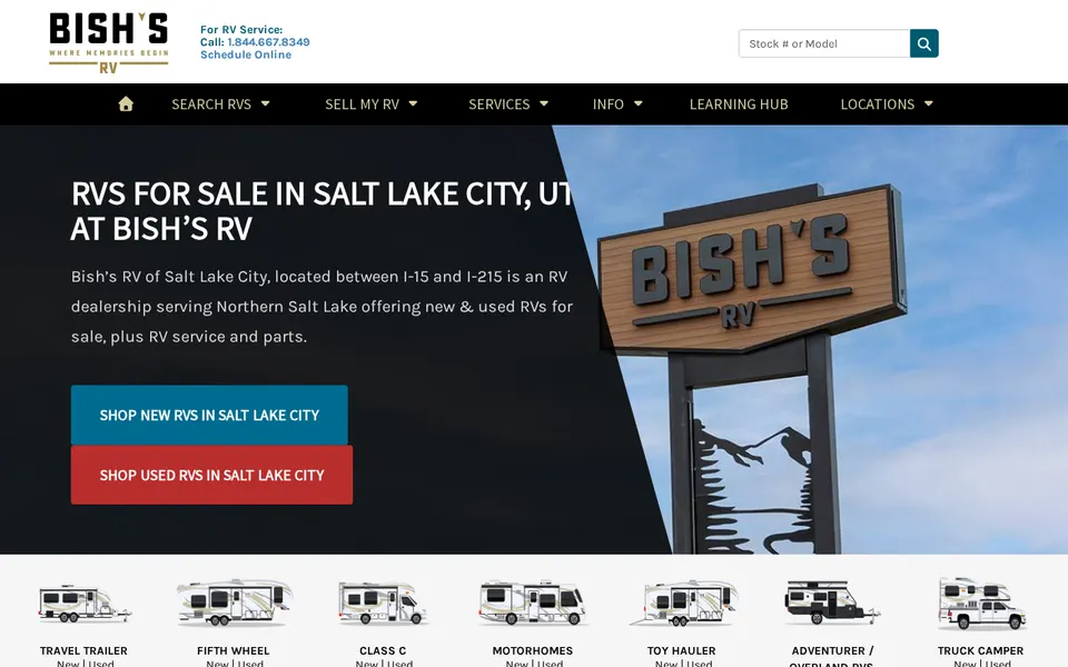 Bish's RV Salt Lake City website
