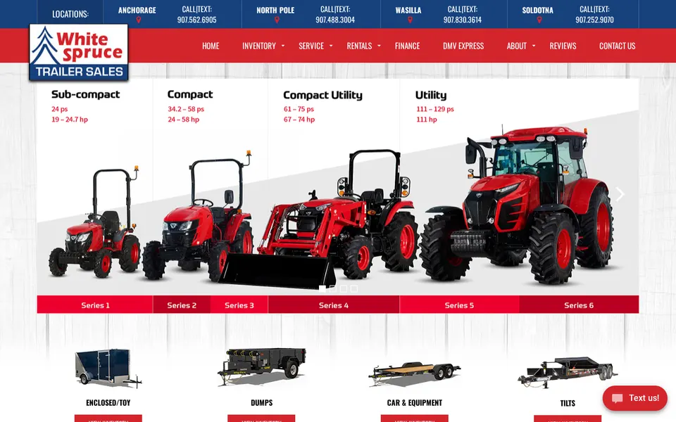 White Spruce Trailer Sales - North Pole website