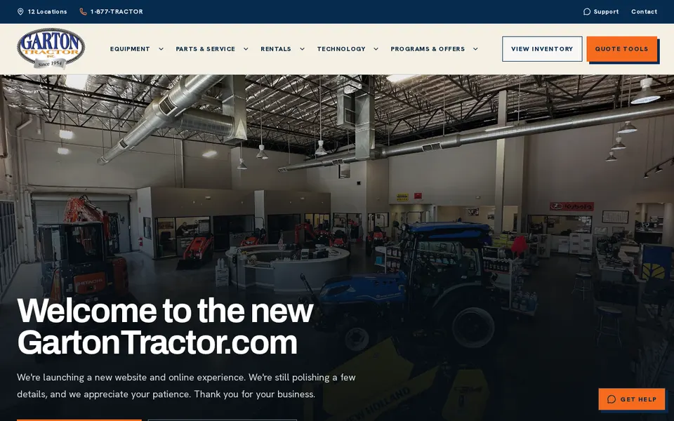 Garton Tractor website