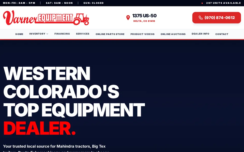 Varner Equipment, Inc website