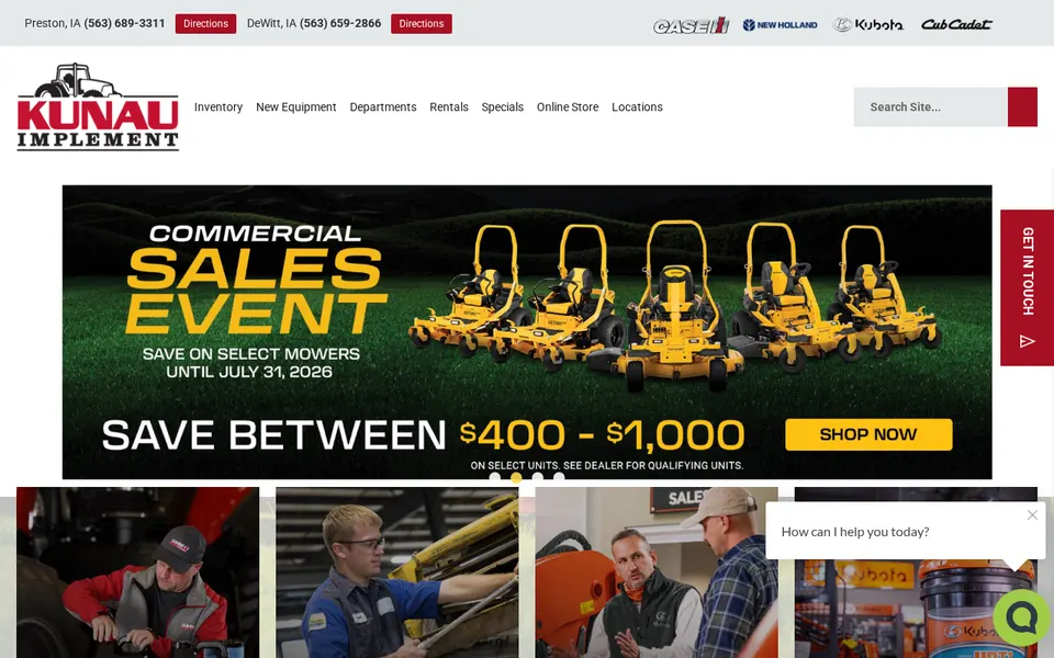 Kunau Implement website