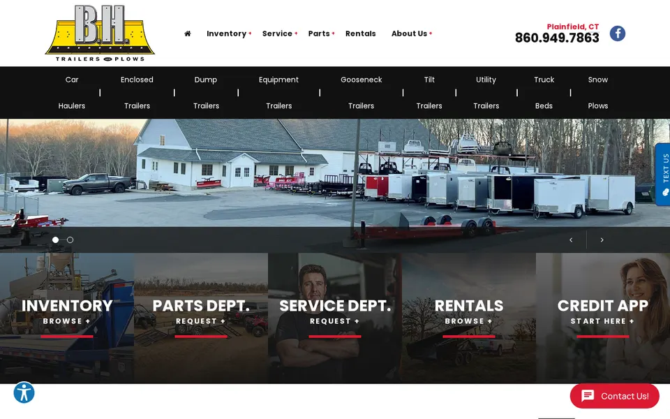 B.H. Trailers and Plows, LLC website