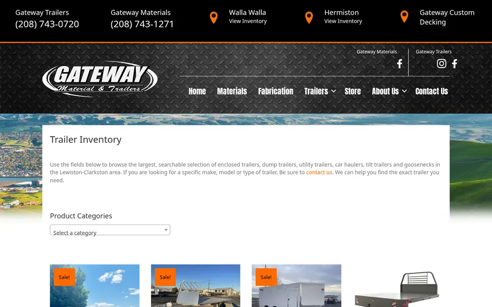Gateway Trailers website