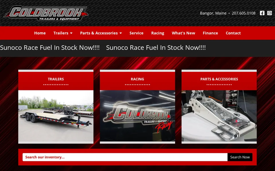 Coldbrook Trailers & Equipment website