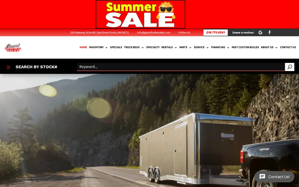 Grand Trailer Sales website