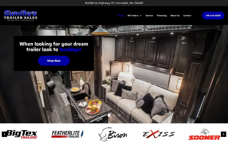 Sundby's Trailer Sales website