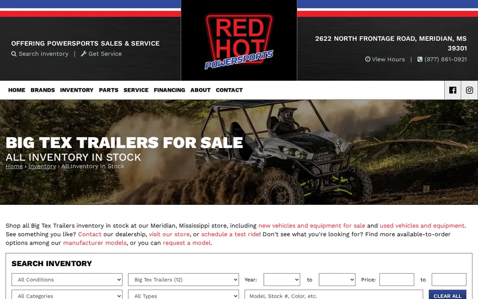 Red Hot Powersports website