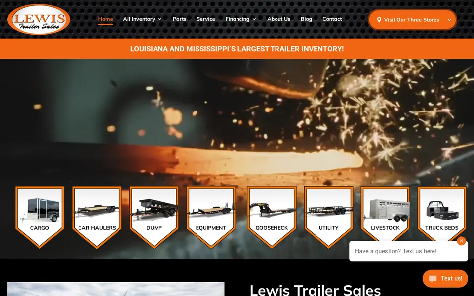 Lewis Trailer Sales website