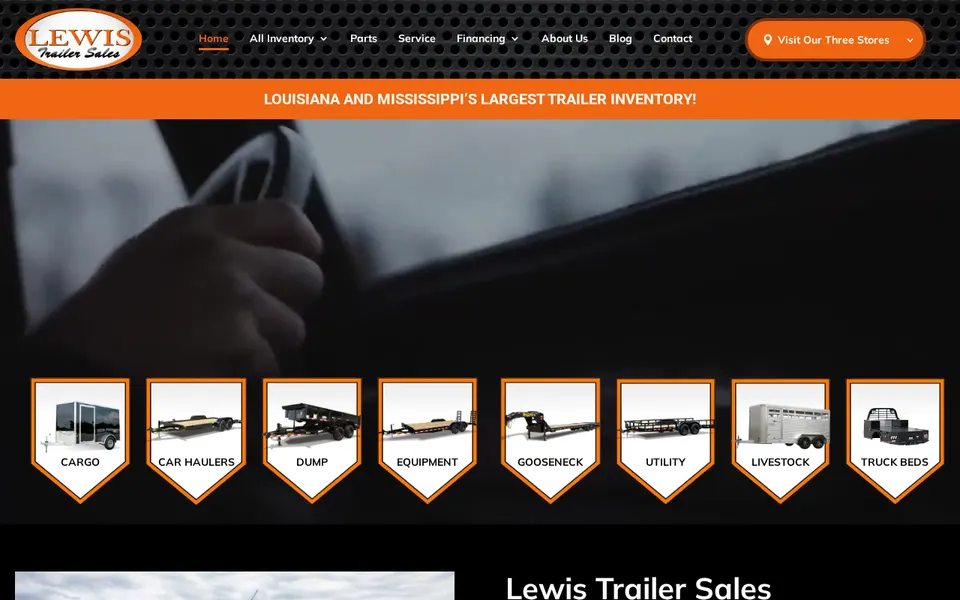 Lewis Trailer Sales website