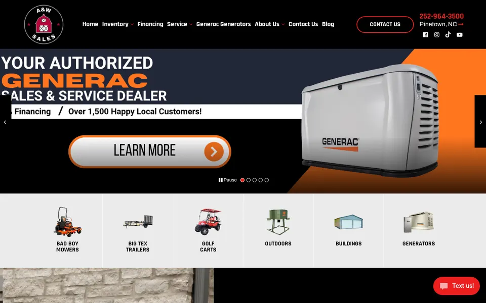 A&W Sales website