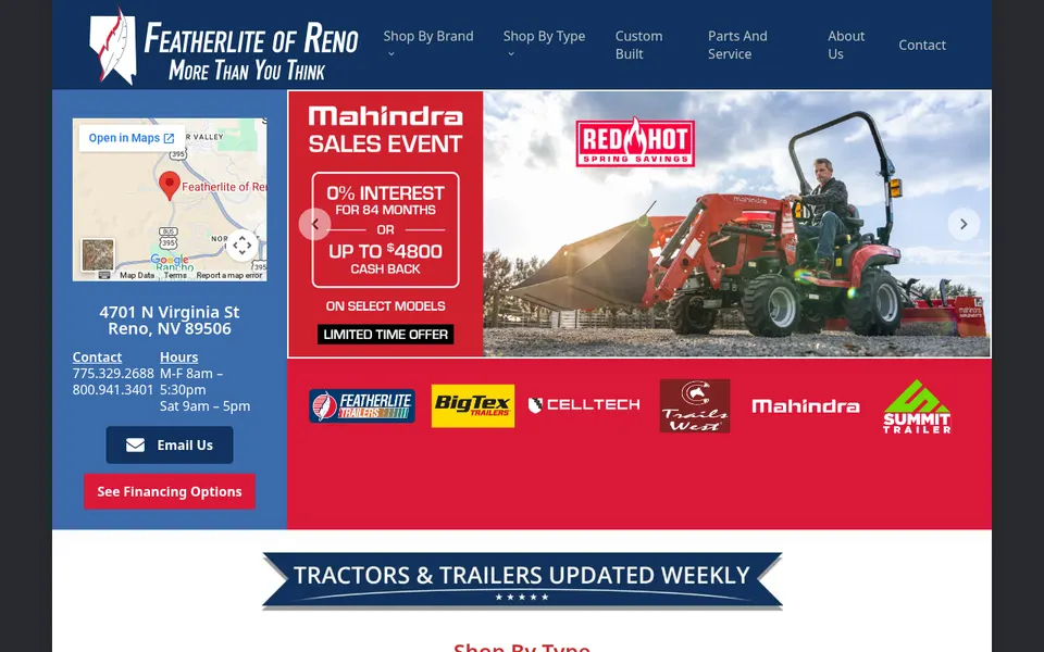 Featherlite of Reno website