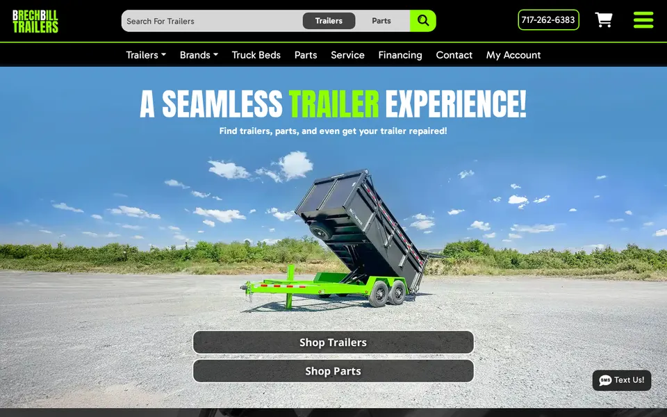 Brechbill Trailer Sales website