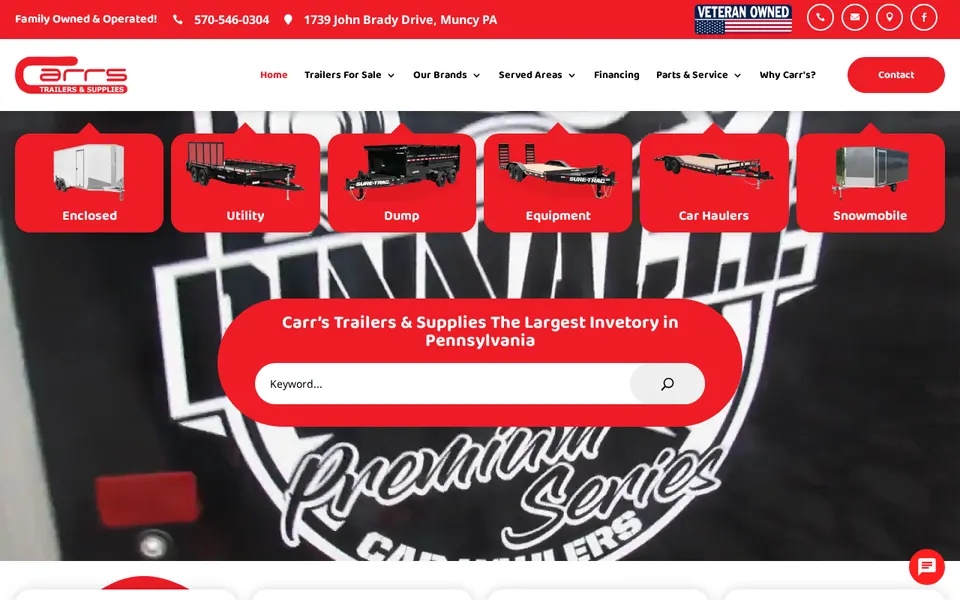 Carr's Trailers & Supply website
