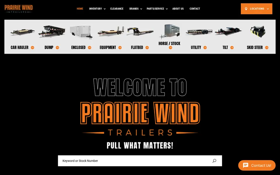 Prairie Wind Trailers, Llc. website