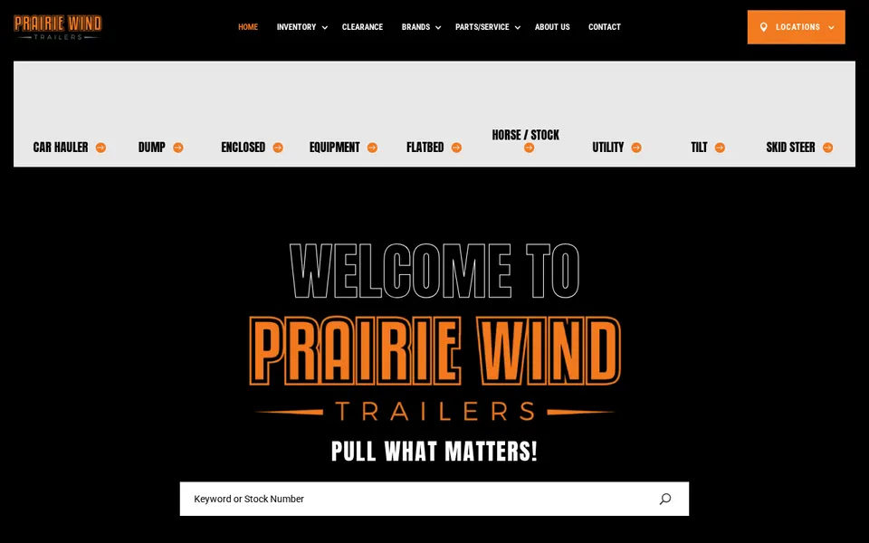 Prairie Wind Trailers, Llc. website