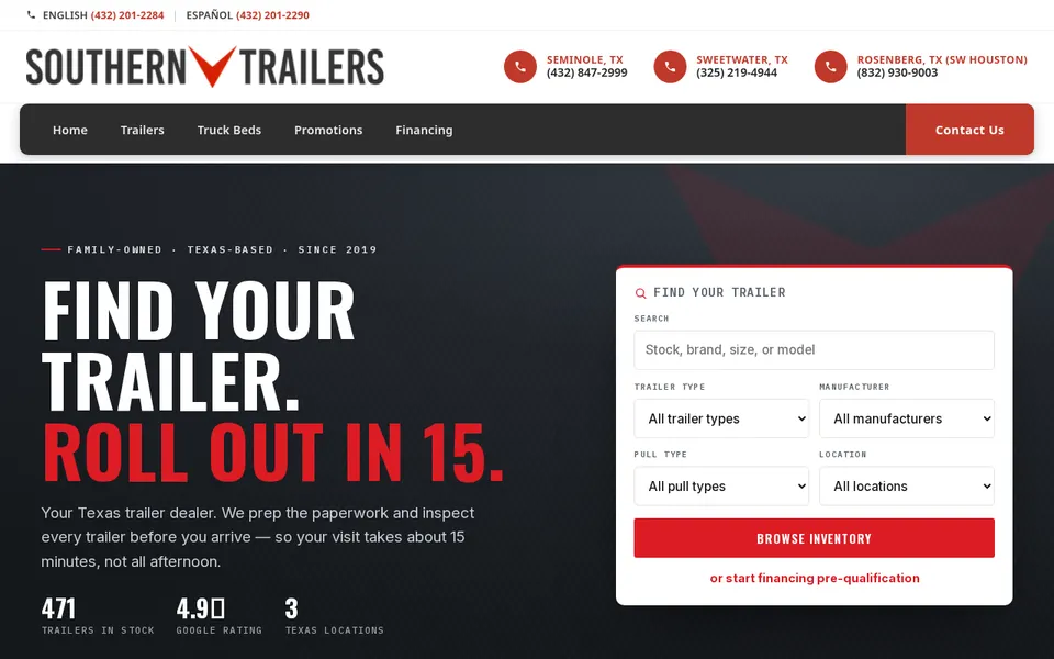 Southern Trailers website