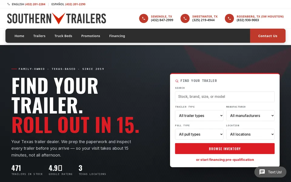 Southern Trailers website