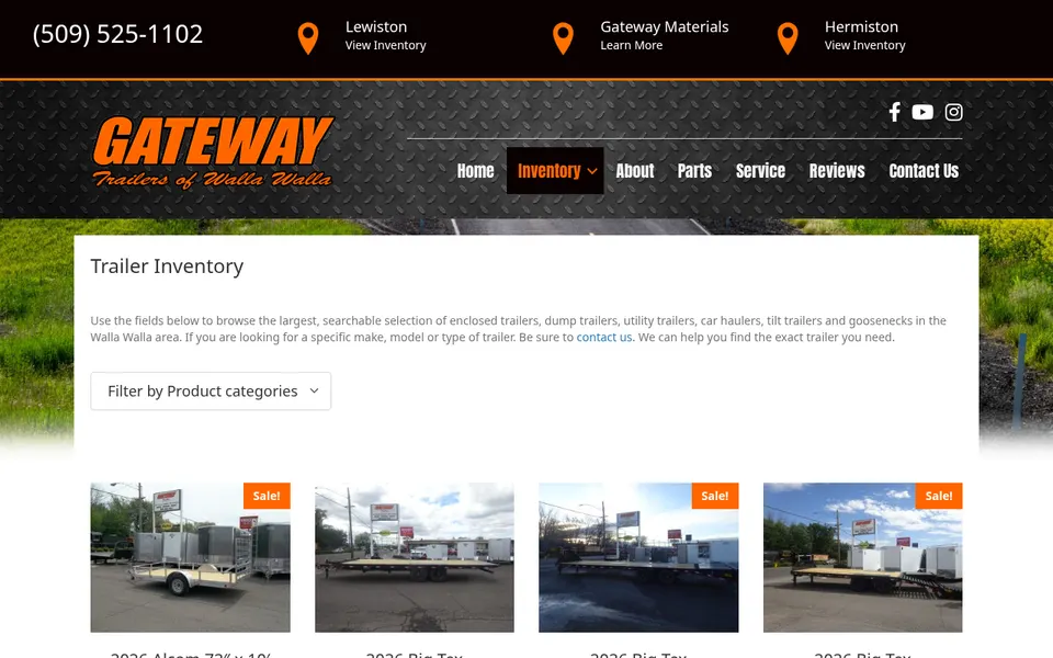 Gateway Trailers website