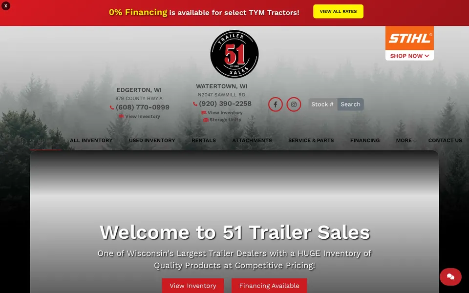 51 Trailer Sales website