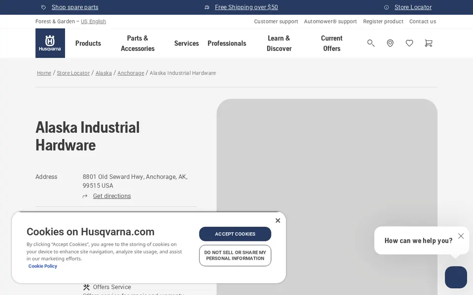 Alaska Industrial Hardware website