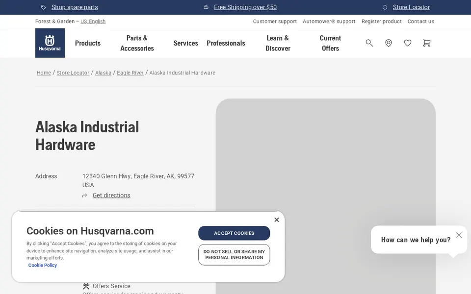 Alaska Industrial Hardware website
