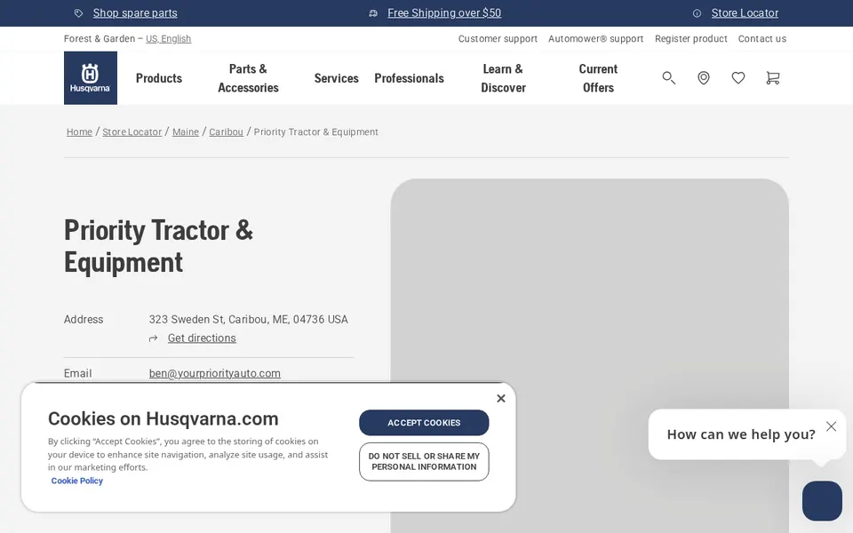 Priority Tractor & Equipment website