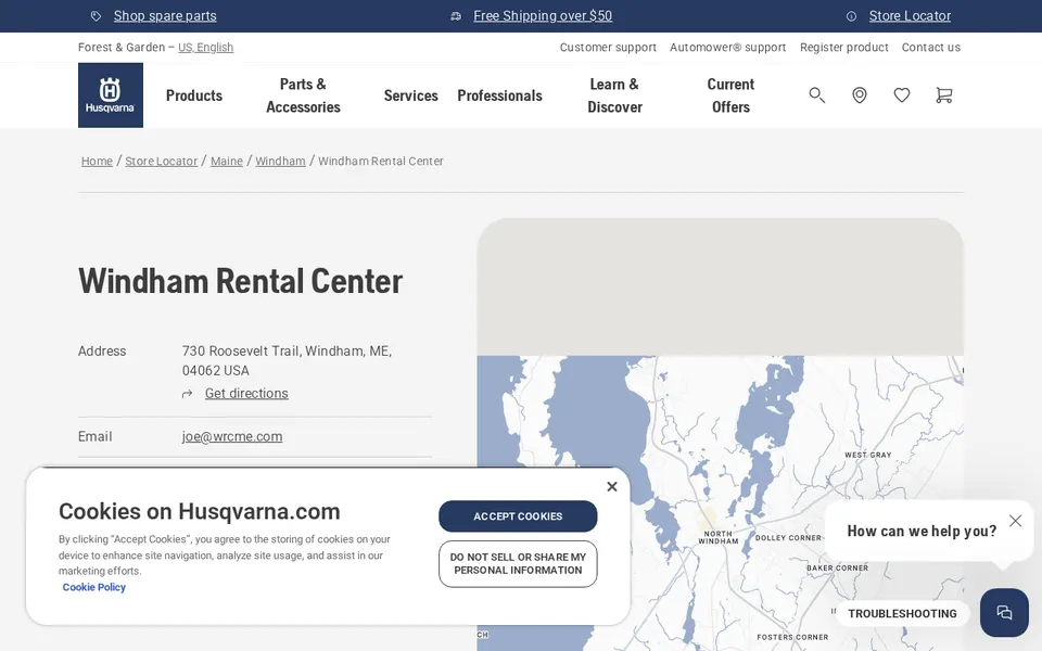 Windham Rental Center website