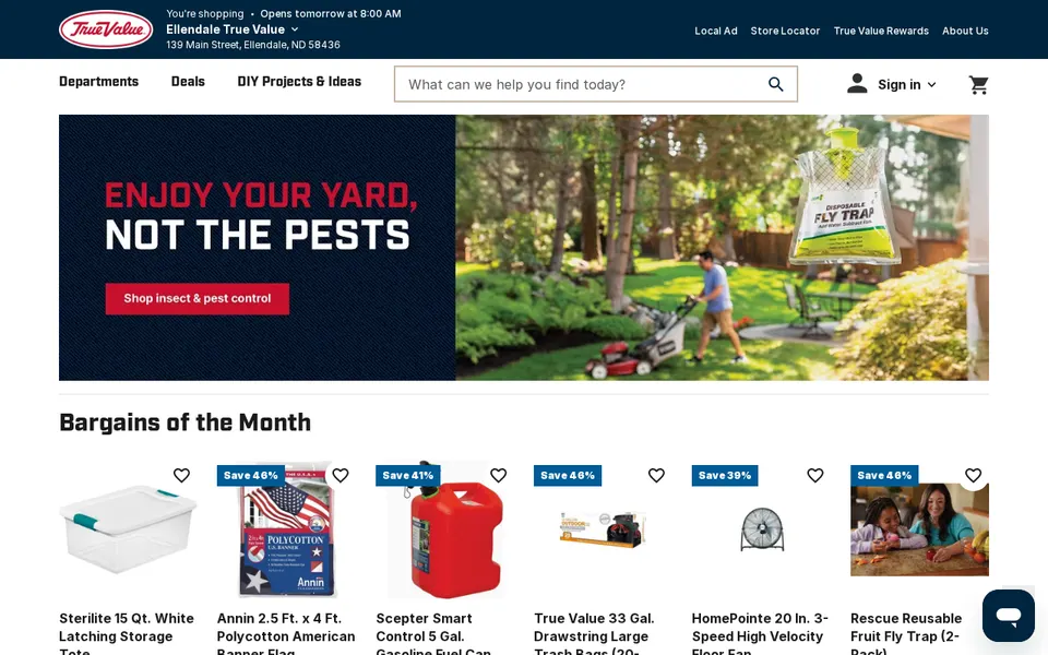 Ellendale True Value website