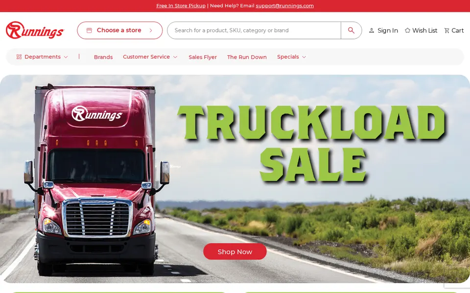 Runnings website