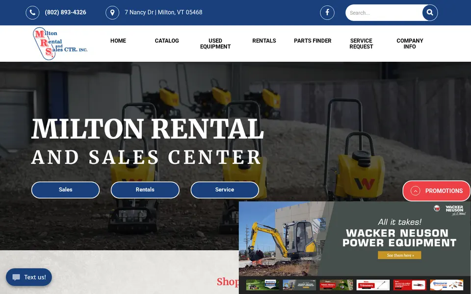 Milton Rental & Sales website